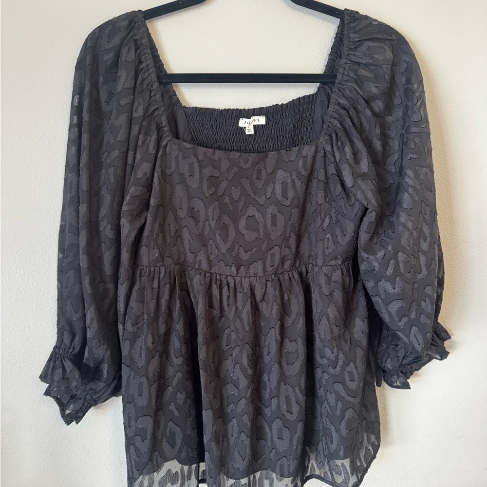 JODIFL Charcoal Patterned Blouse